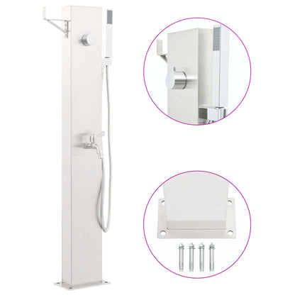 Rubinetteria per Doccia da Giardino 110 cm in Acciaio inox