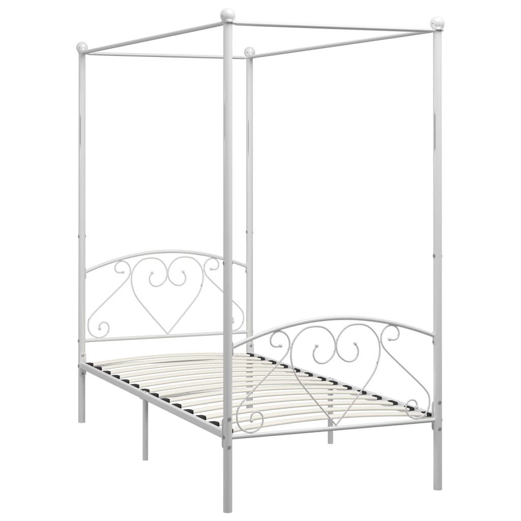 Giroletto Baldacchino senza Materasso Bianco Metallo 90x200 cm