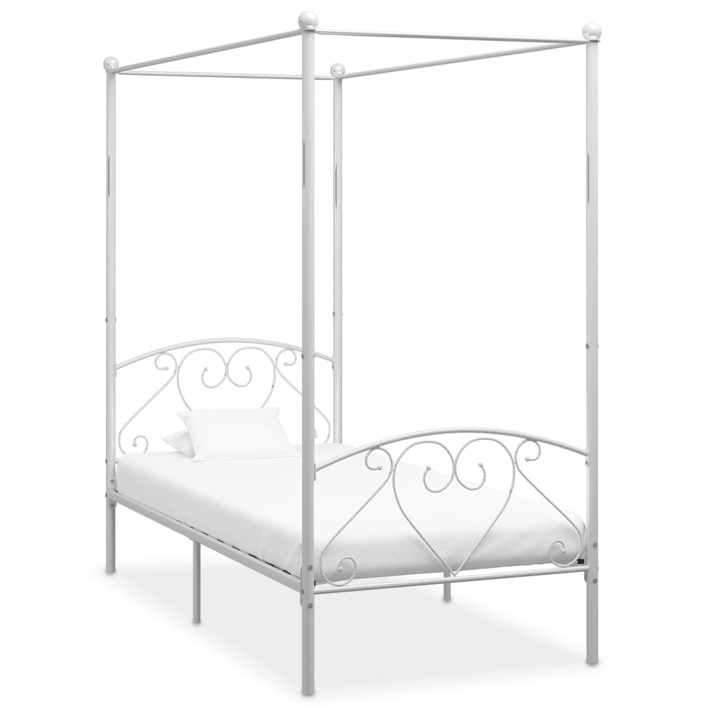 Giroletto Baldacchino senza Materasso Bianco 120x200 cm Metallo