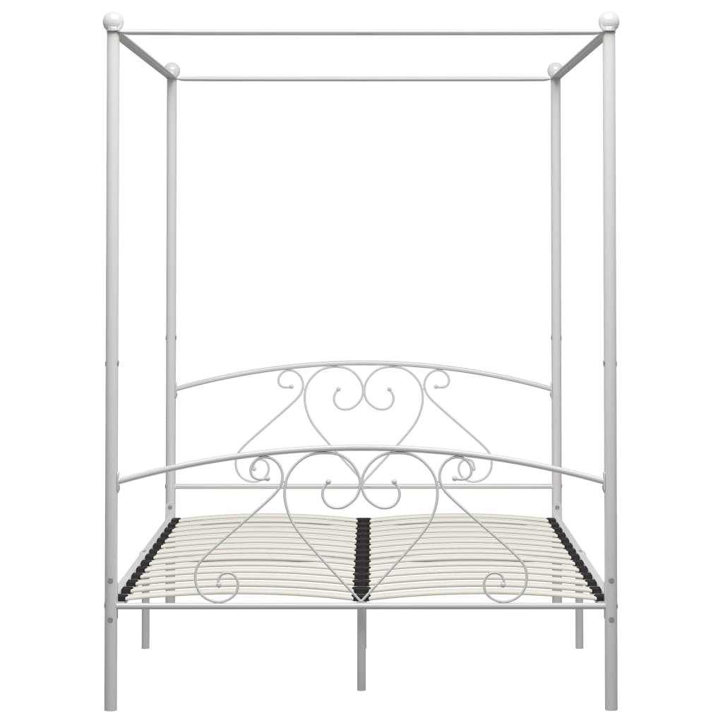Giroletto Baldacchino senza Materasso Bianco 160x200 cm Metallo