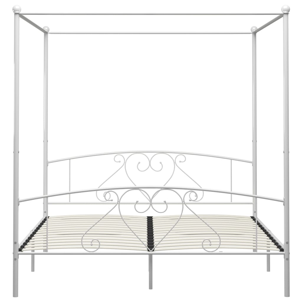 Giroletto Baldacchino senza Materasso Bianco 180x200 cm Metallo