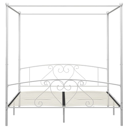 Giroletto Baldacchino senza Materasso Bianco 180x200 cm Metallo