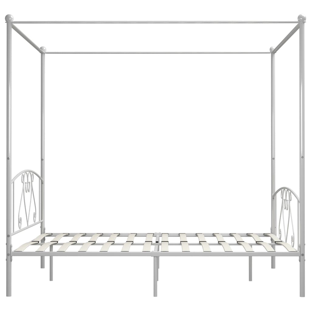 Giroletto Baldacchino senza Materasso Bianco 180x200 cm Metallo