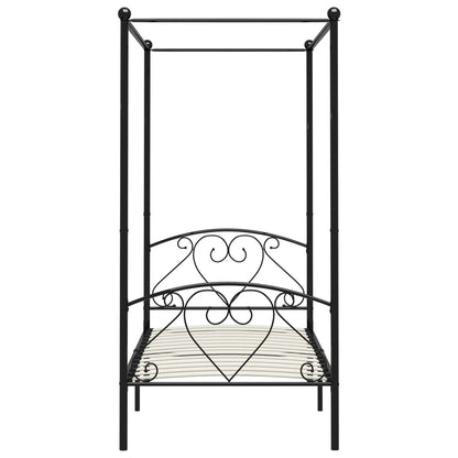 Giroletto Baldacchino senza Materasso Nero Metallo 90x200 cm