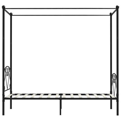 Giroletto Baldacchino senza Materasso Nero Metallo 90x200 cm
