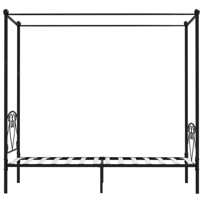 Giroletto Baldacchino senza Materasso Nero 120x200 cm Metallo