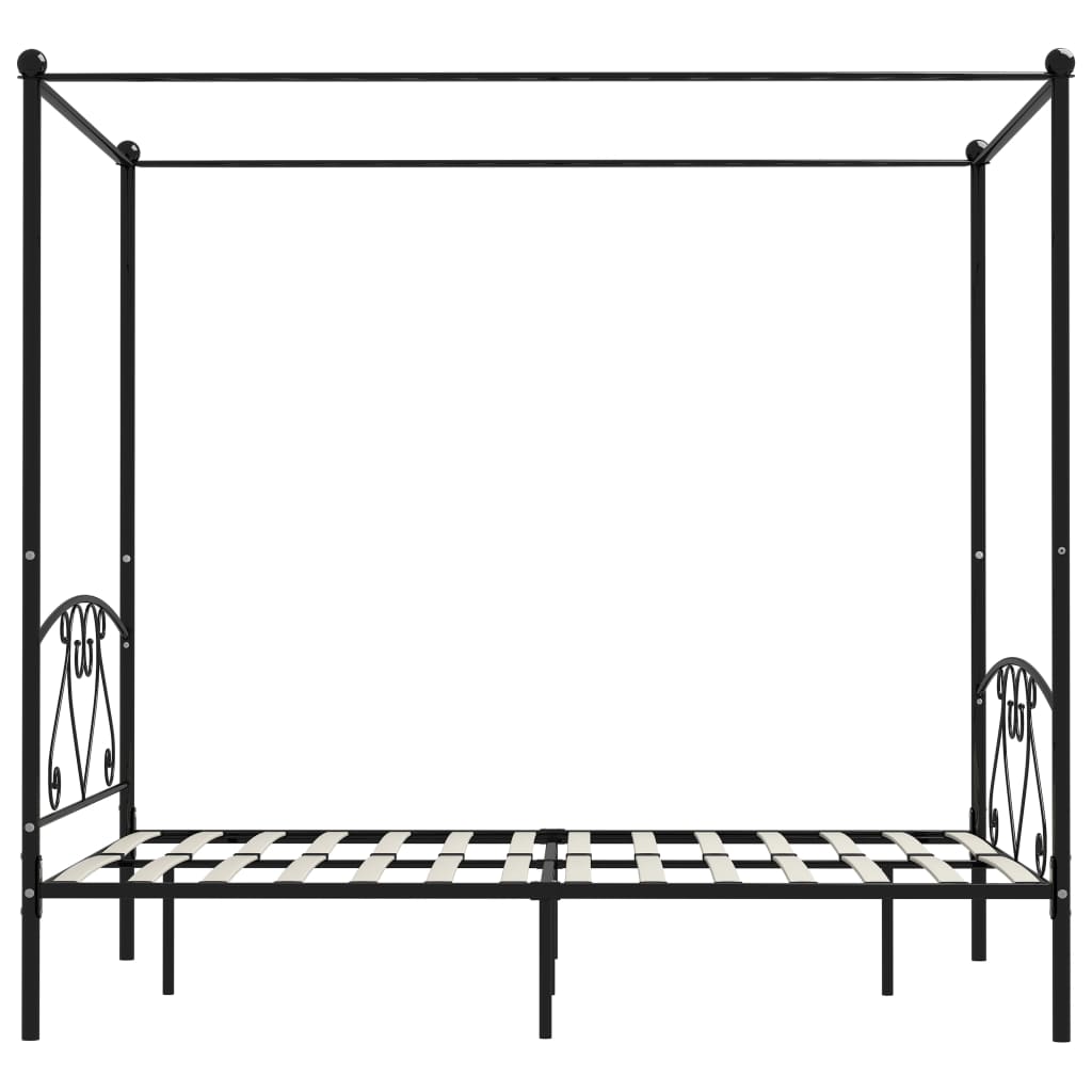 Giroletto Baldacchino senza Materasso Nero 140x200 cm Metallo