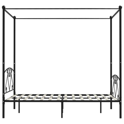 Giroletto Baldacchino senza Materasso Nero 140x200 cm Metallo