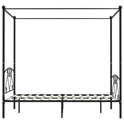 Giroletto Baldacchino senza Materasso Nero 160x200 cm Metallo
