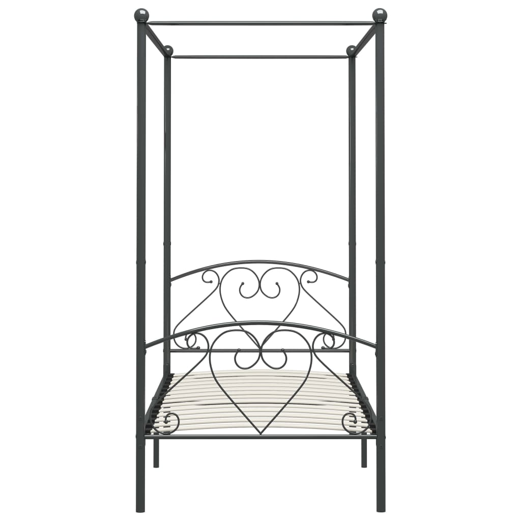 Giroletto Baldacchino senza Materasso Grigio Metallo 90x200 cm