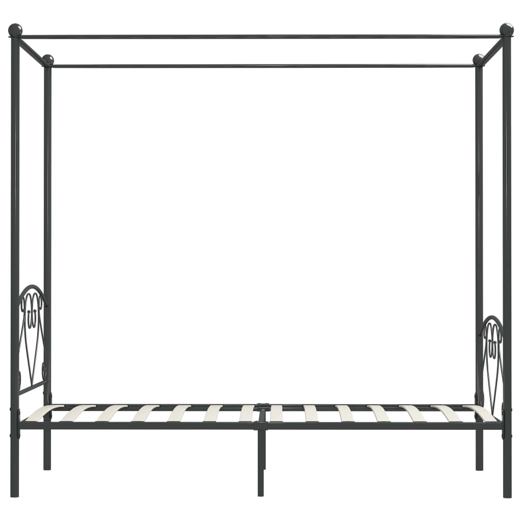 Giroletto Baldacchino senza Materasso Grigio 100x200 cm Metallo