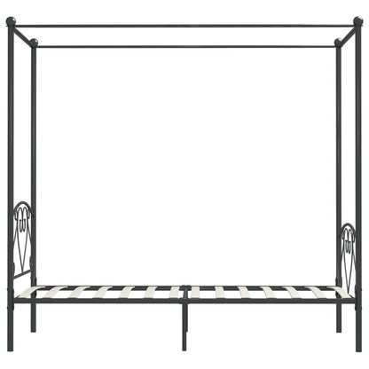 Giroletto Baldacchino senza Materasso Grigio 100x200 cm Metallo
