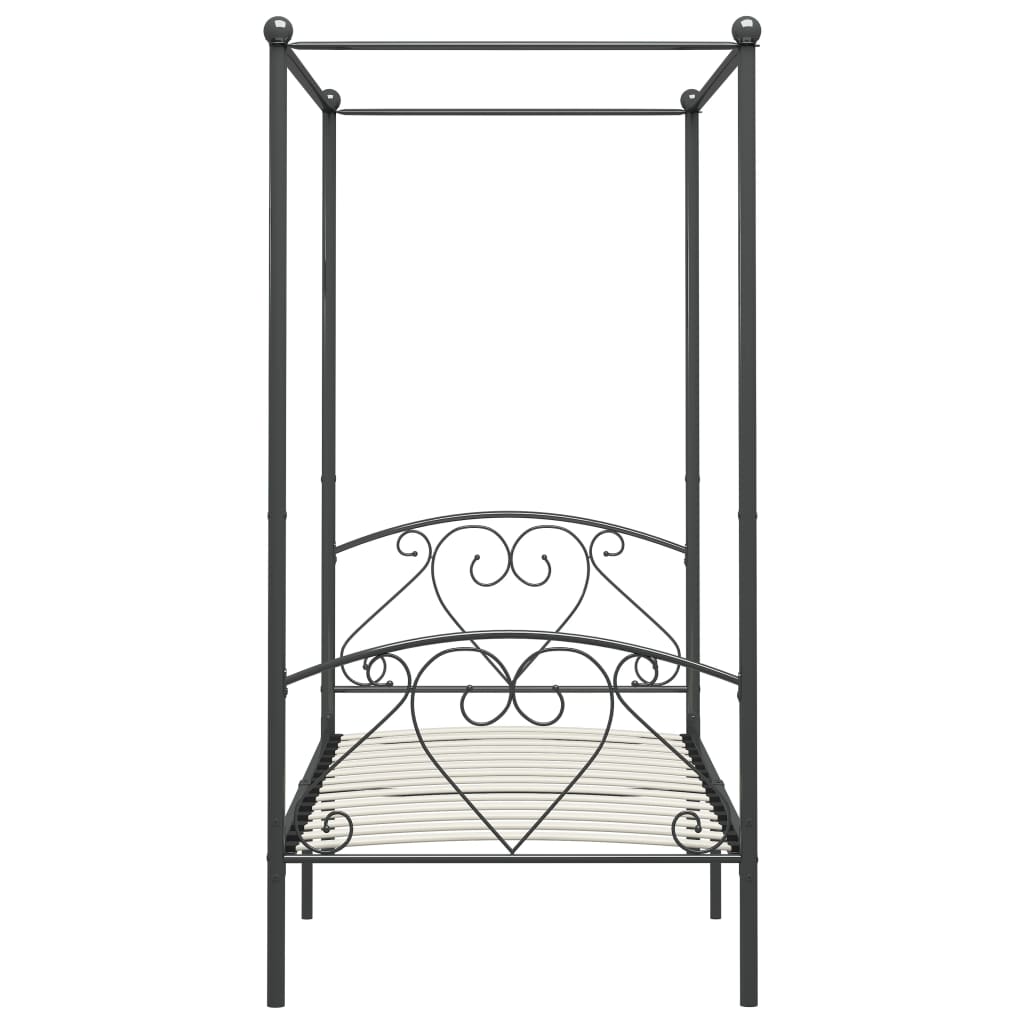 Giroletto Baldacchino senza Materasso Grigio 120x200 cm Metallo