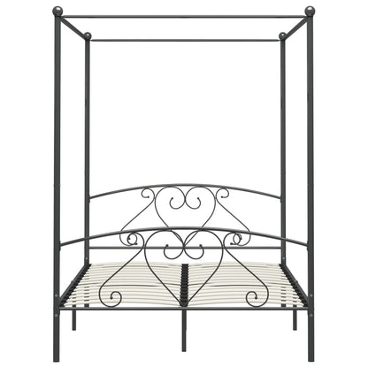 Giroletto Baldacchino senza Materasso Grigio 140x200 cm Metallo