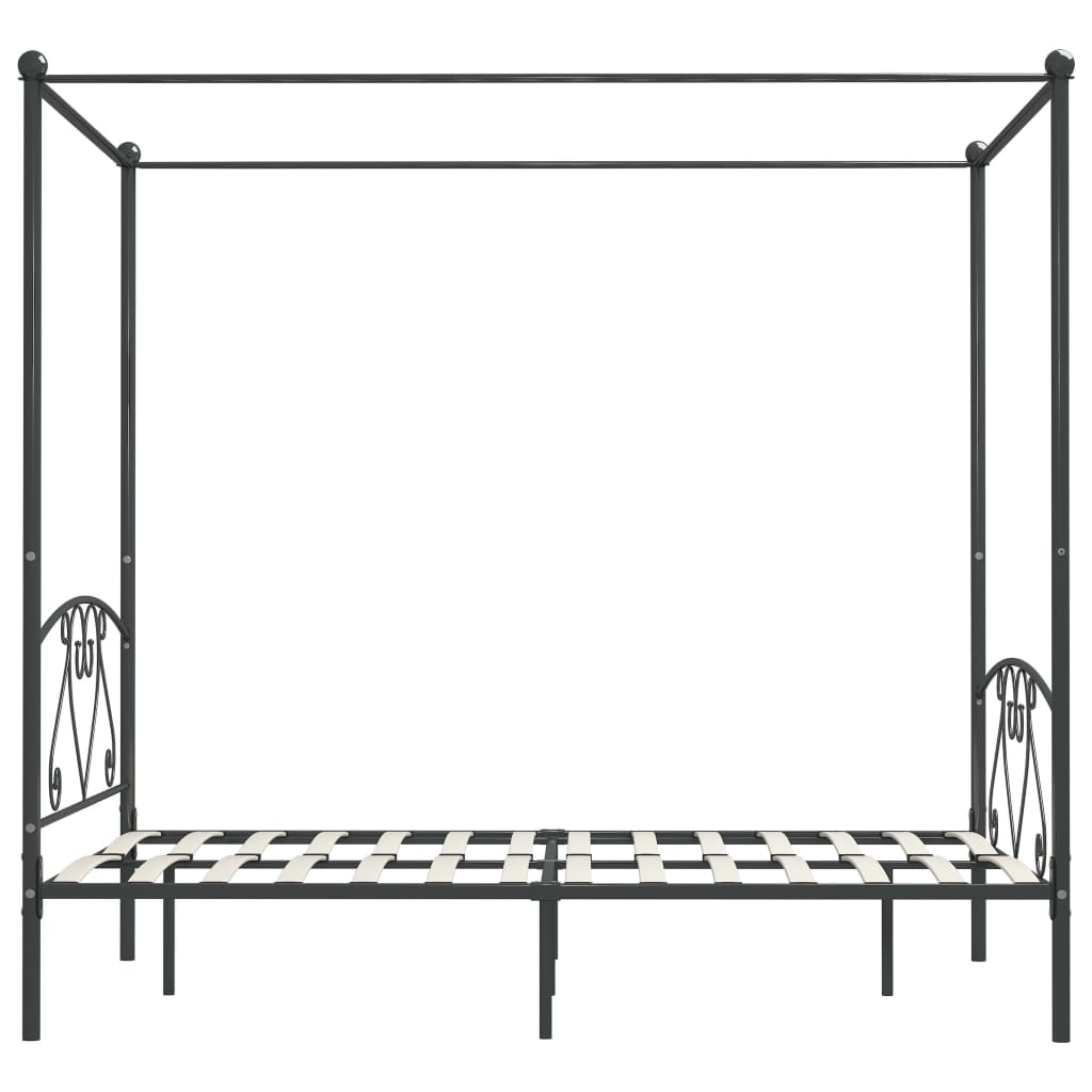 Giroletto Baldacchino senza Materasso Grigio 140x200 cm Metallo