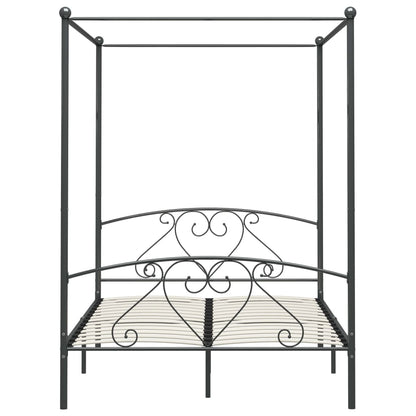 Giroletto Baldacchino senza Materasso Grigio 160x200 cm Metallo