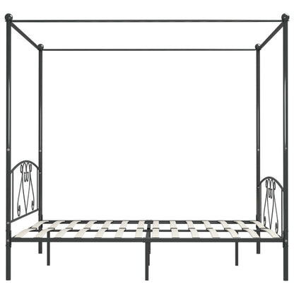Giroletto Baldacchino senza Materasso Grigio 180x200 cm Metallo