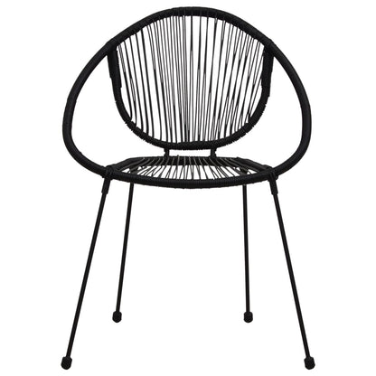 Sedie da Giardino 2 pz in Rattan PVC Nero