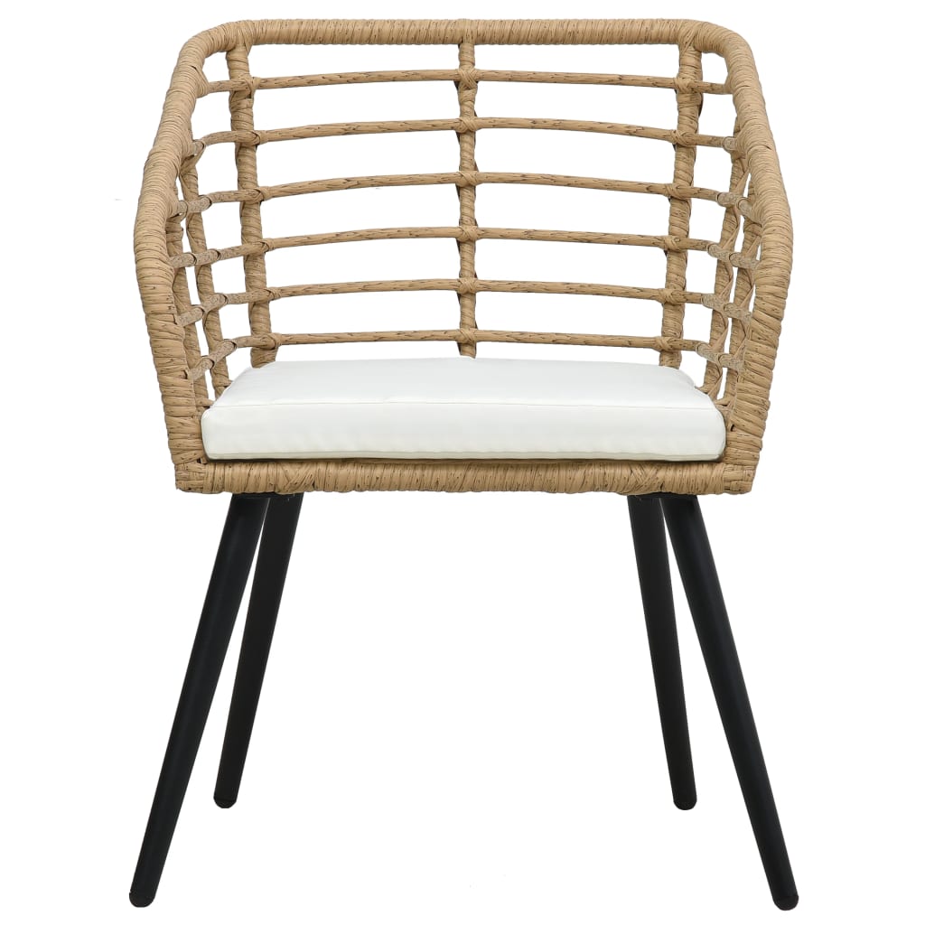 Sedie da Giardino 2 pz con Cuscini in Polyrattan Rovere