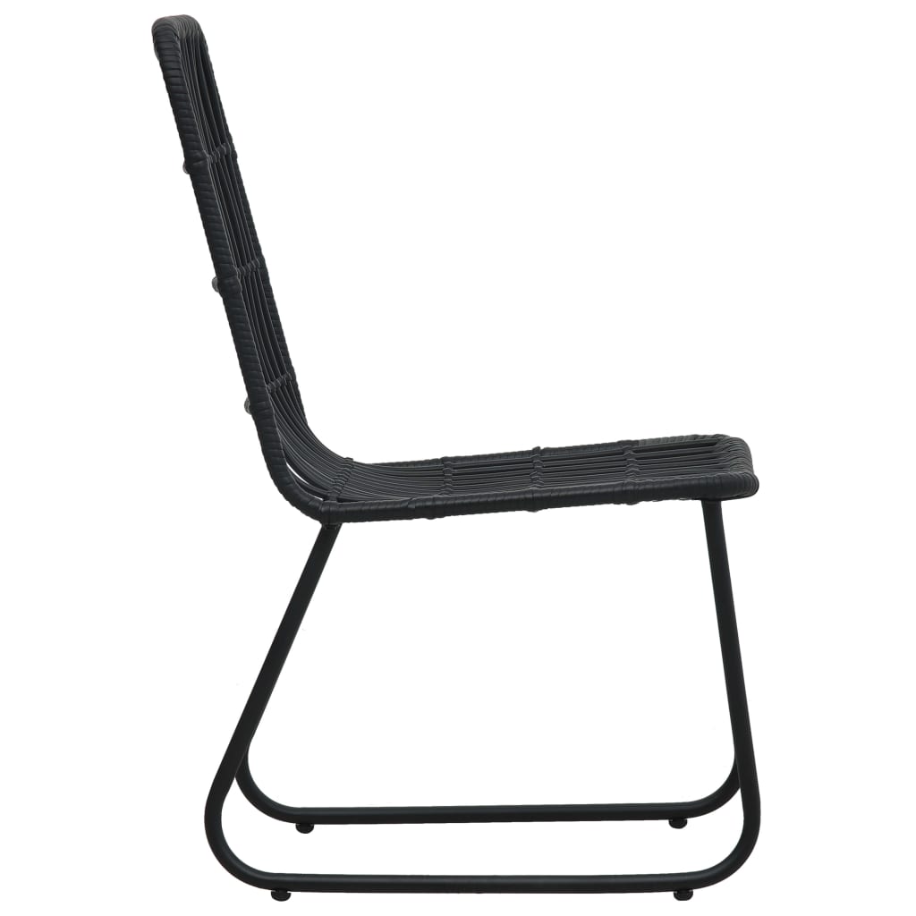 Sedie da Giardino 2 pz in Polyrattan Nere