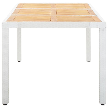 Set da Pranzo per Giardino 9 pz in Polyrattan Bianco