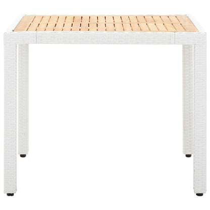 Set da Pranzo da Giardino 5 pz in Polyrattan Bianco