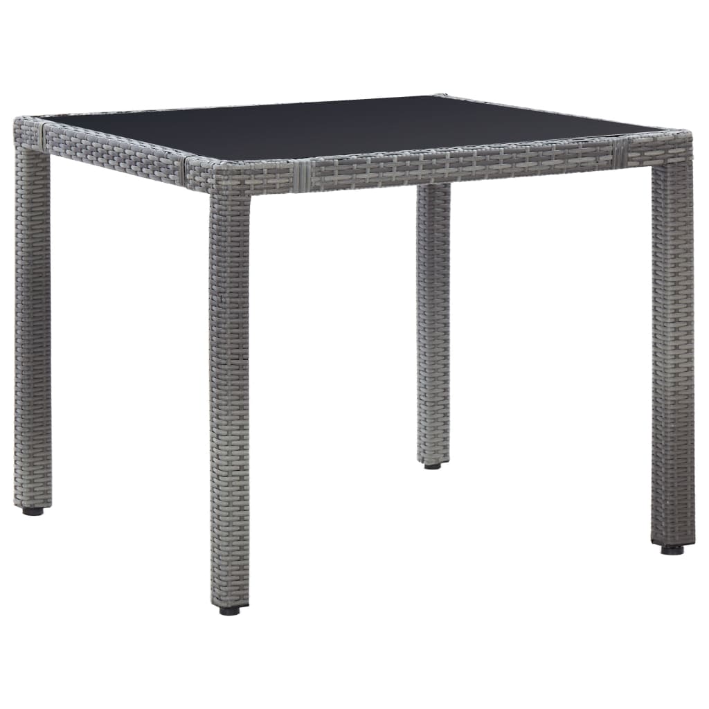 Set Mobili da Pranzo per Giardino 5 pz in Polyrattan Grigio