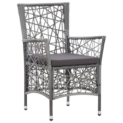 Sedie da Esterno 2 pz con Cuscini in Polyrattan Grigio