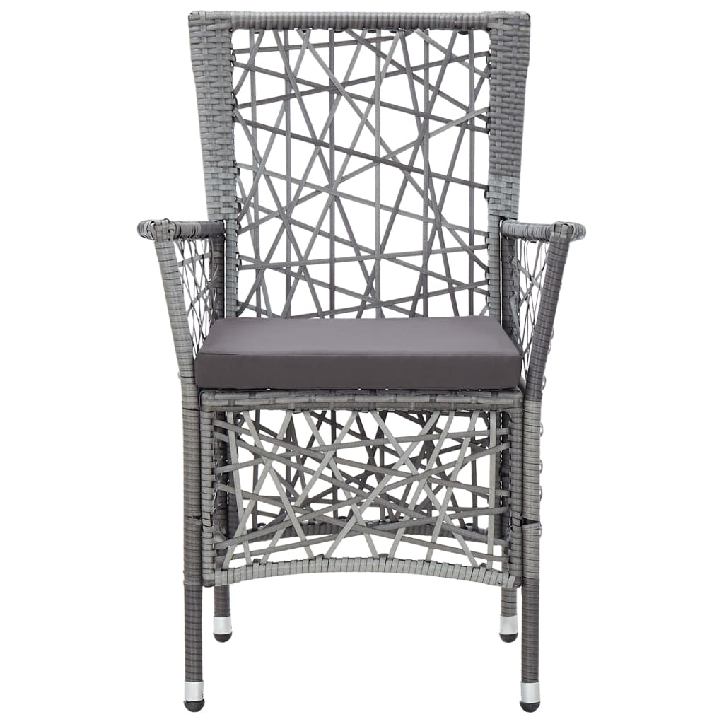 Sedie da Esterno 2 pz con Cuscini in Polyrattan Grigio