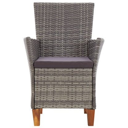 Sedie da Giardino 2 pz con Cuscini in Polyrattan Grigio