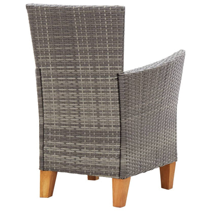 Sedie da Giardino 2 pz con Cuscini in Polyrattan Grigio