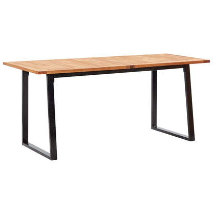 Set da Pranzo da Giardino 7 pz Nero in Polyrattan e Acacia
