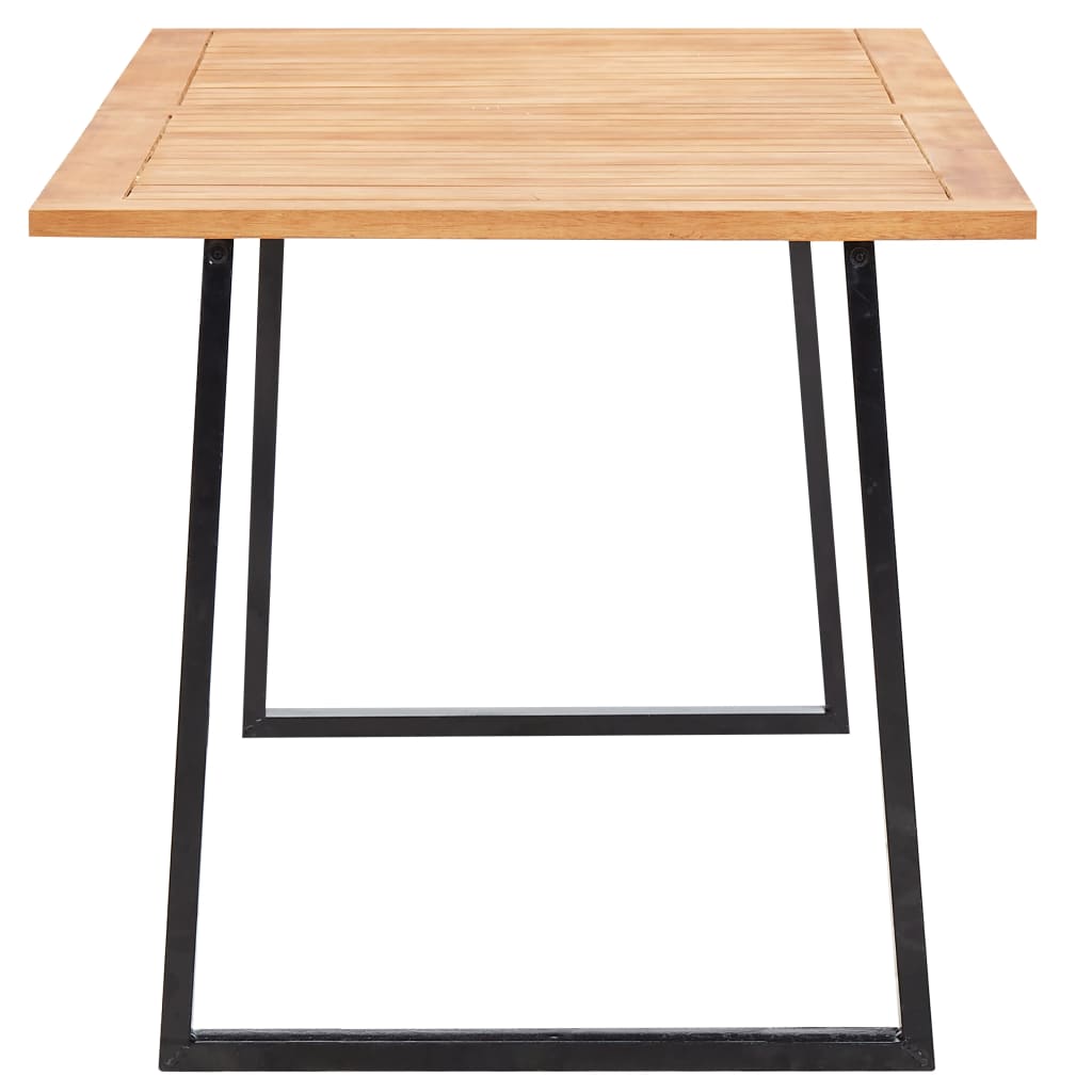 Set da Pranzo da Giardino 7 pz Nero in Polyrattan e Acacia