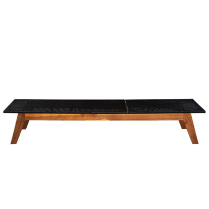 Lettini Prendisole 2 pz con Tavolo in Polyrattan e Legno Acacia