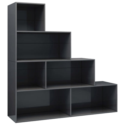 Libreria/Divisorio Grigio Lucido 155x24x160cm Legno Multistrato
