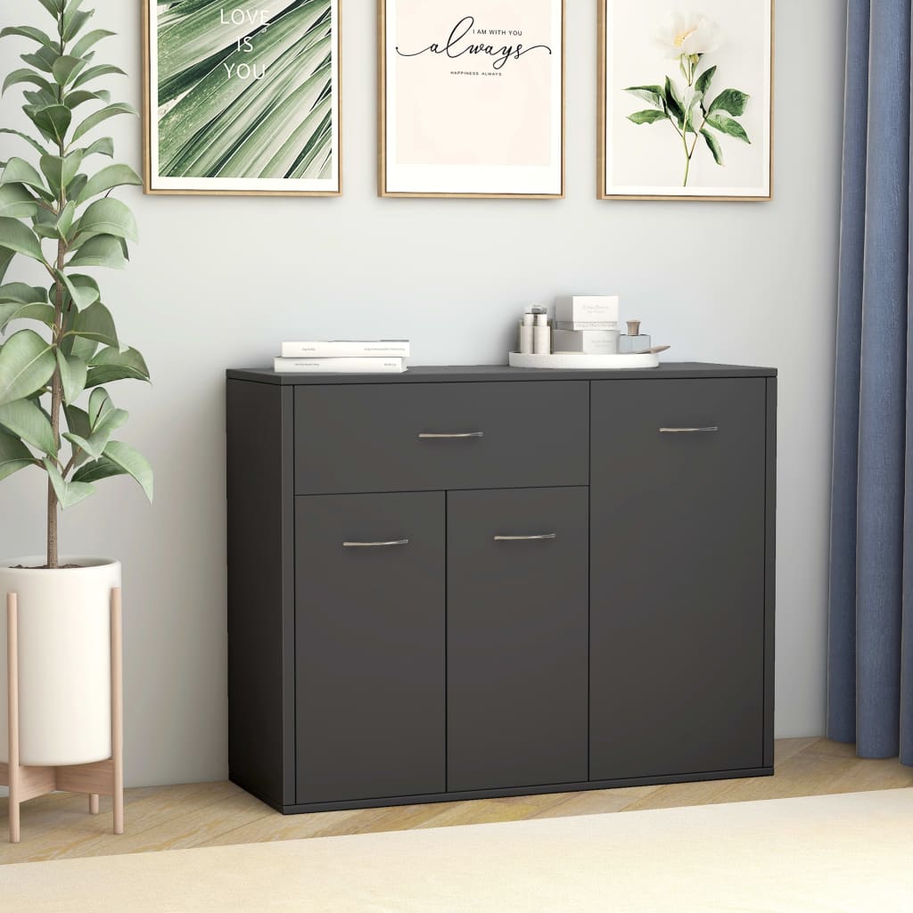 Credenza Grigia 88x30x70 cm in Legno Multistrato