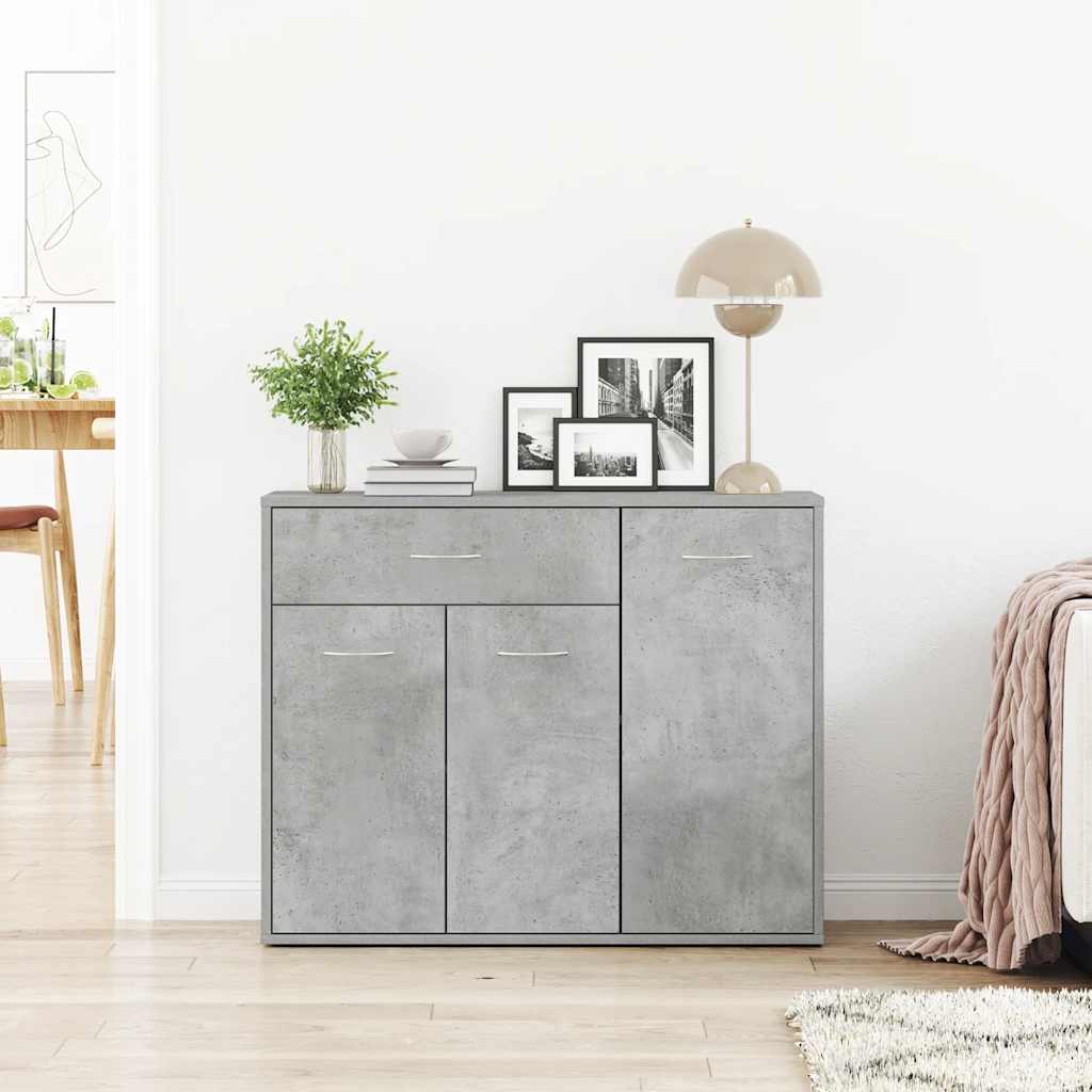 Credenza Grigio Cemento 88x30x70 cm in Legno Multistrato