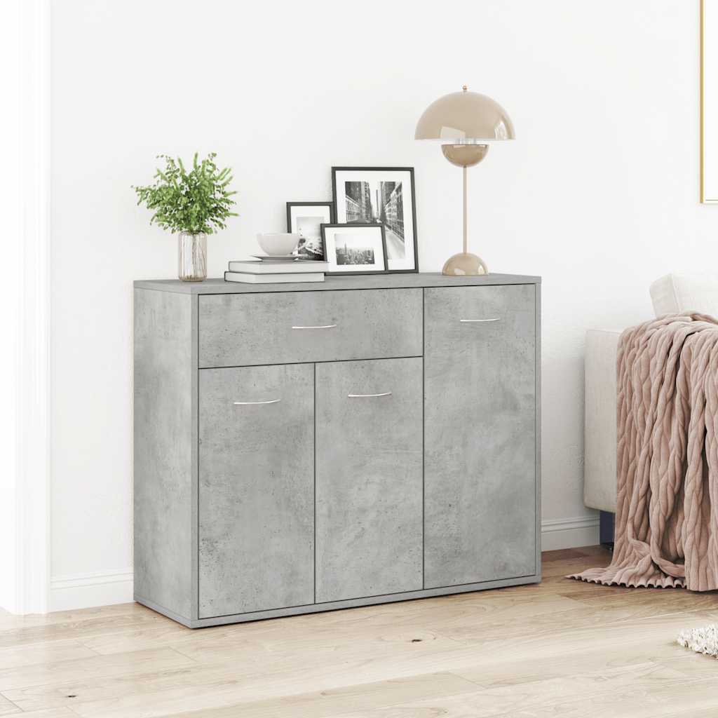 Credenza Grigio Cemento 88x30x70 cm in Legno Multistrato