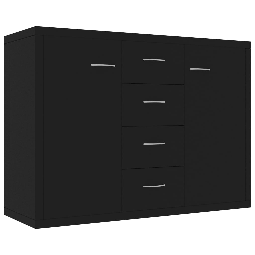 Credenza Nera 88x30x65 cm in Legno Multistrato