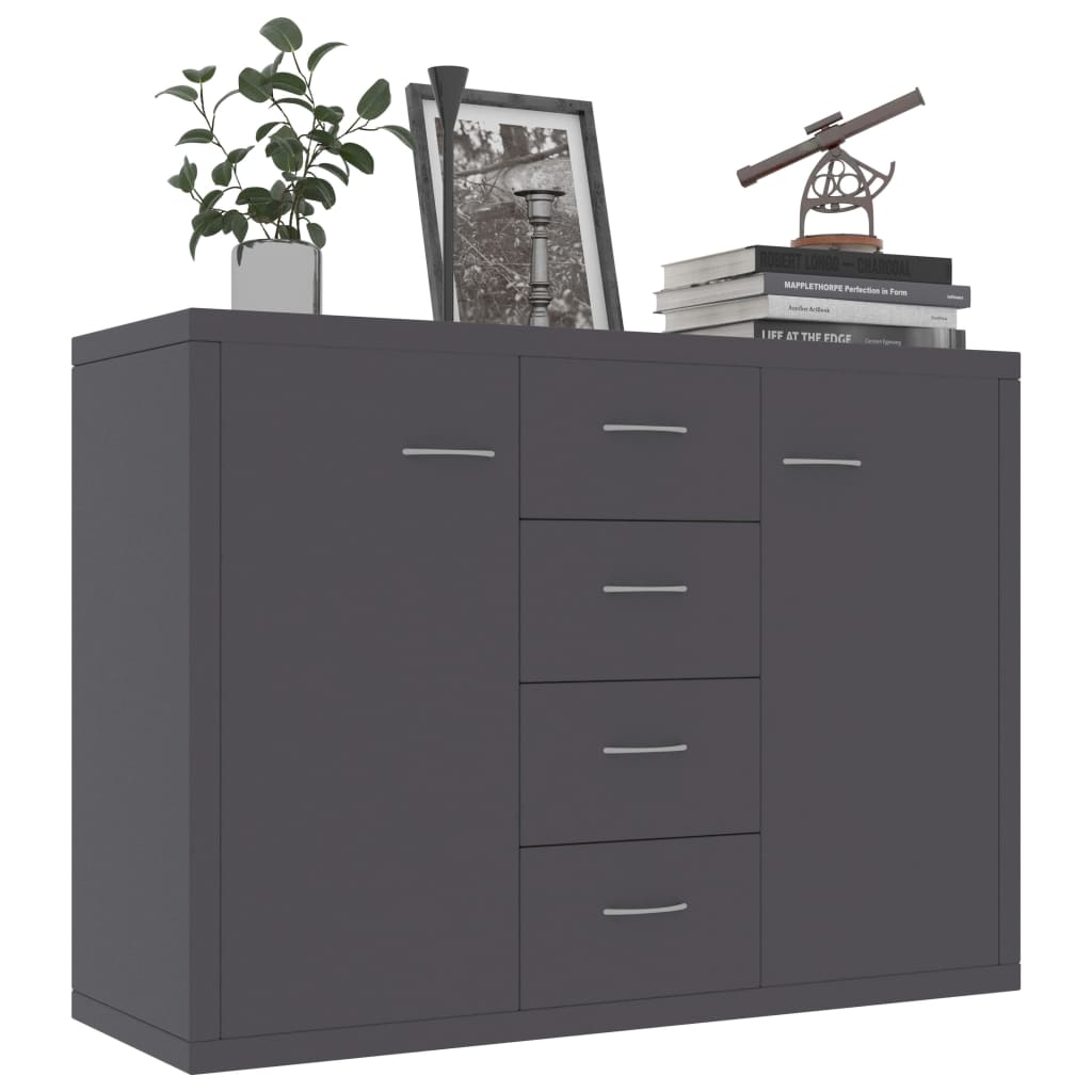 Credenza Grigia 88x30x65 cm in Legno Multistrato