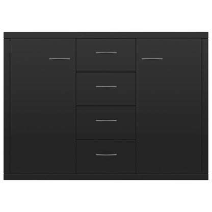 Credenza Nero Lucido 88x30x65 cm in Legno Multistrato