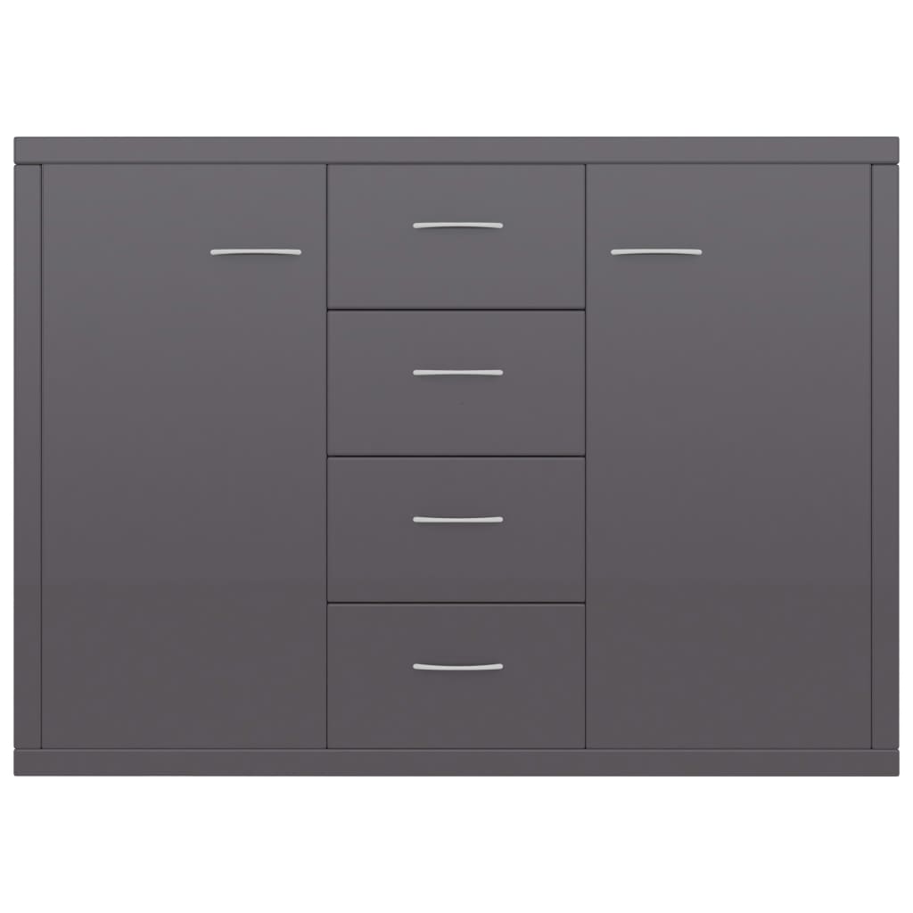 Credenza Grigio Lucido 88x30x65 cm in Legno Multistrato