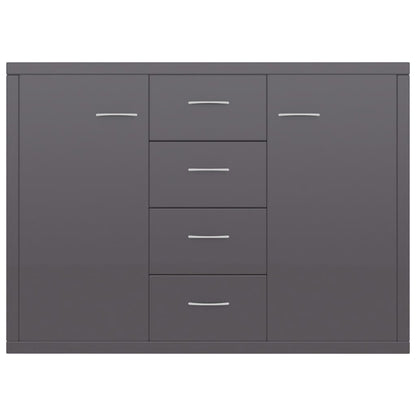 Credenza Grigio Lucido 88x30x65 cm in Legno Multistrato