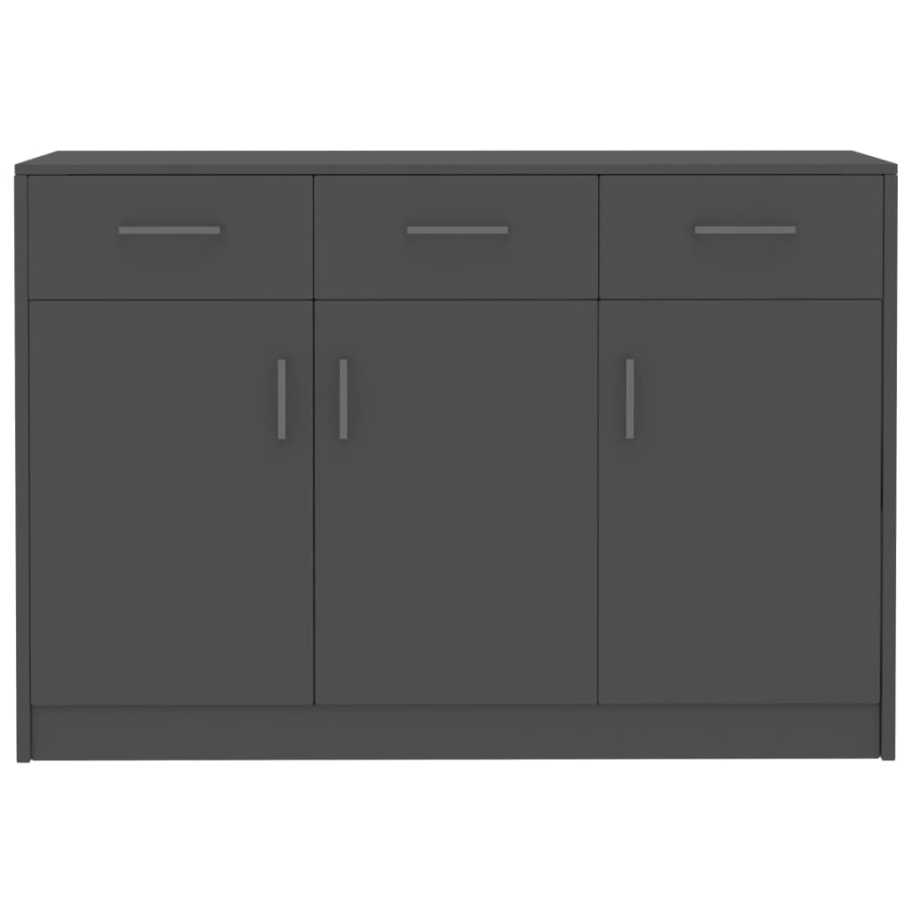 Credenza Grigia 110x30x75 cm in Legno Multistrato