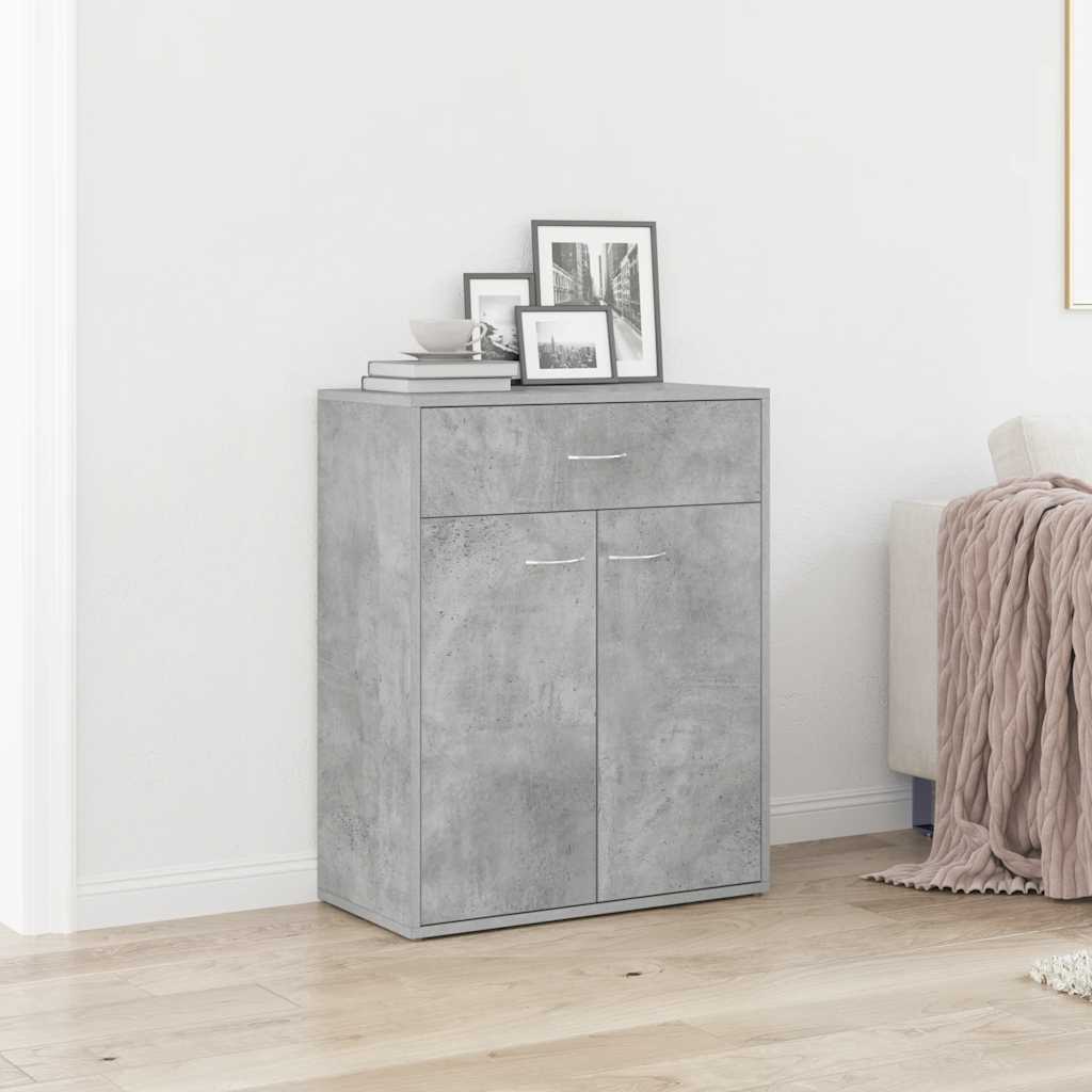Credenza Grigio Cemento 60x30x75 cm in Legno Multistrato
