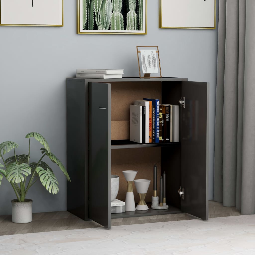 Credenza Grigia 60x30x75 cm in Legno Multistrato