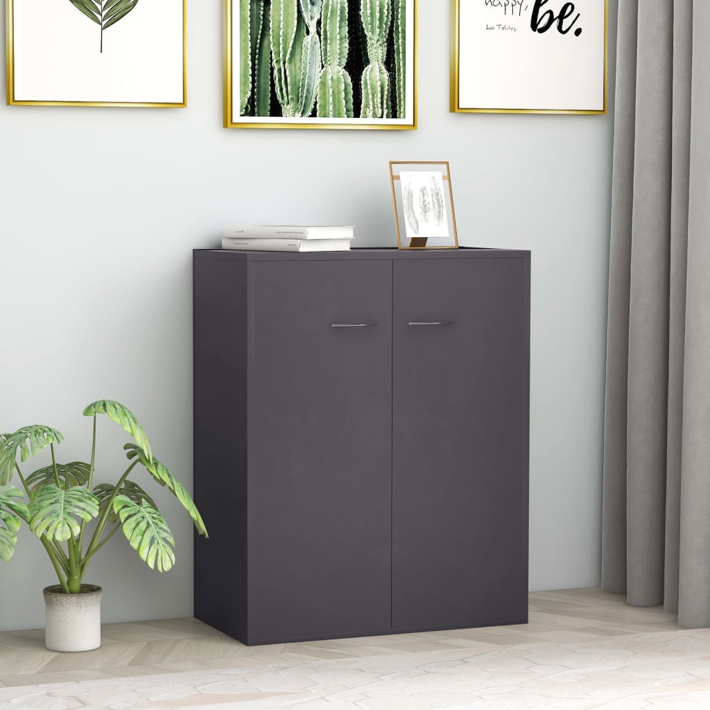 Credenza Grigia 60x30x75 cm in Legno Multistrato