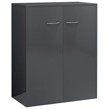 Credenza Grigio Lucido 60x30x75 cm in Legno Multistrato