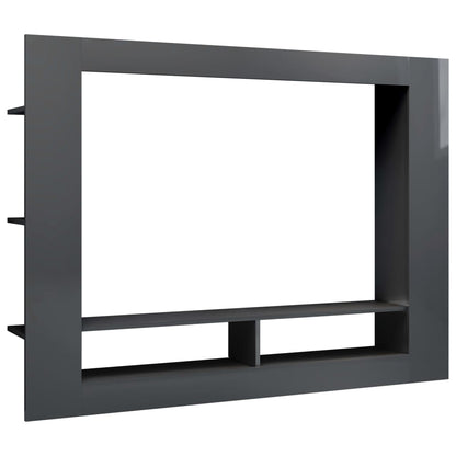 Mobile Porta TV Grigio Lucido 152x22x113cm in Legno Multistrato