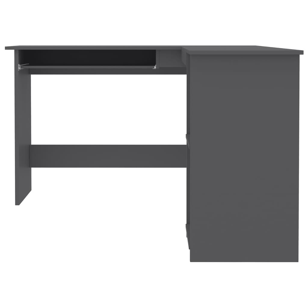 Scrivania Angolare a L Grigia 120x140x75cm in Legno Multistrato